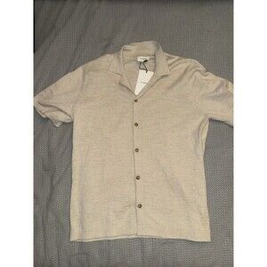 Men’s Octobre Editions Jonas Shirt NWT Size XL Ecru Summer Cotton Linen Blend